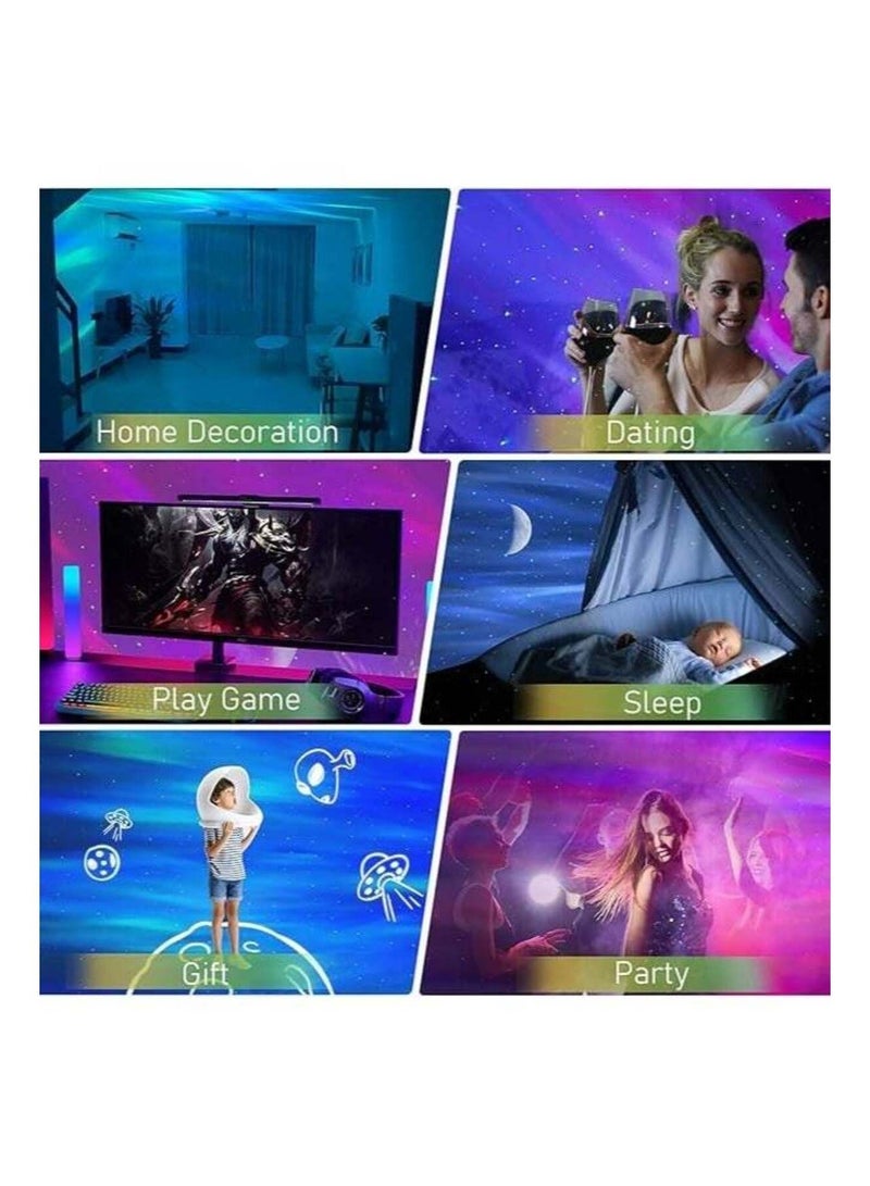 إج جالاكسي أورورا بروجيكتور 3 في 1 لعرض الشفق القطبي والنجوم بإضاءة LED مع سماعة بلوتوث وضوضاء بيضاء - Image 3